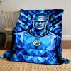 Geometric Blue Shapes Forming a Faceted, Angular Design. for All Seasons Blanket Lunch Break Throw Gift