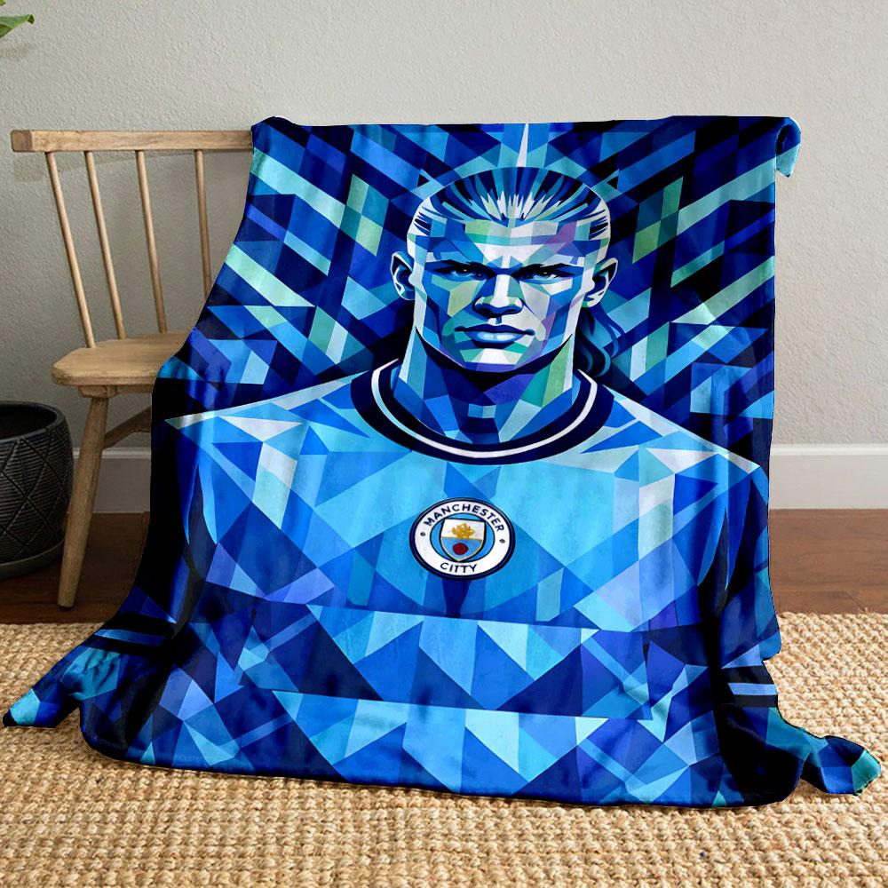 Geometric Blue Shapes Forming a Faceted, Angular Design. for All Seasons Blanket Lunch Break Throw Gift