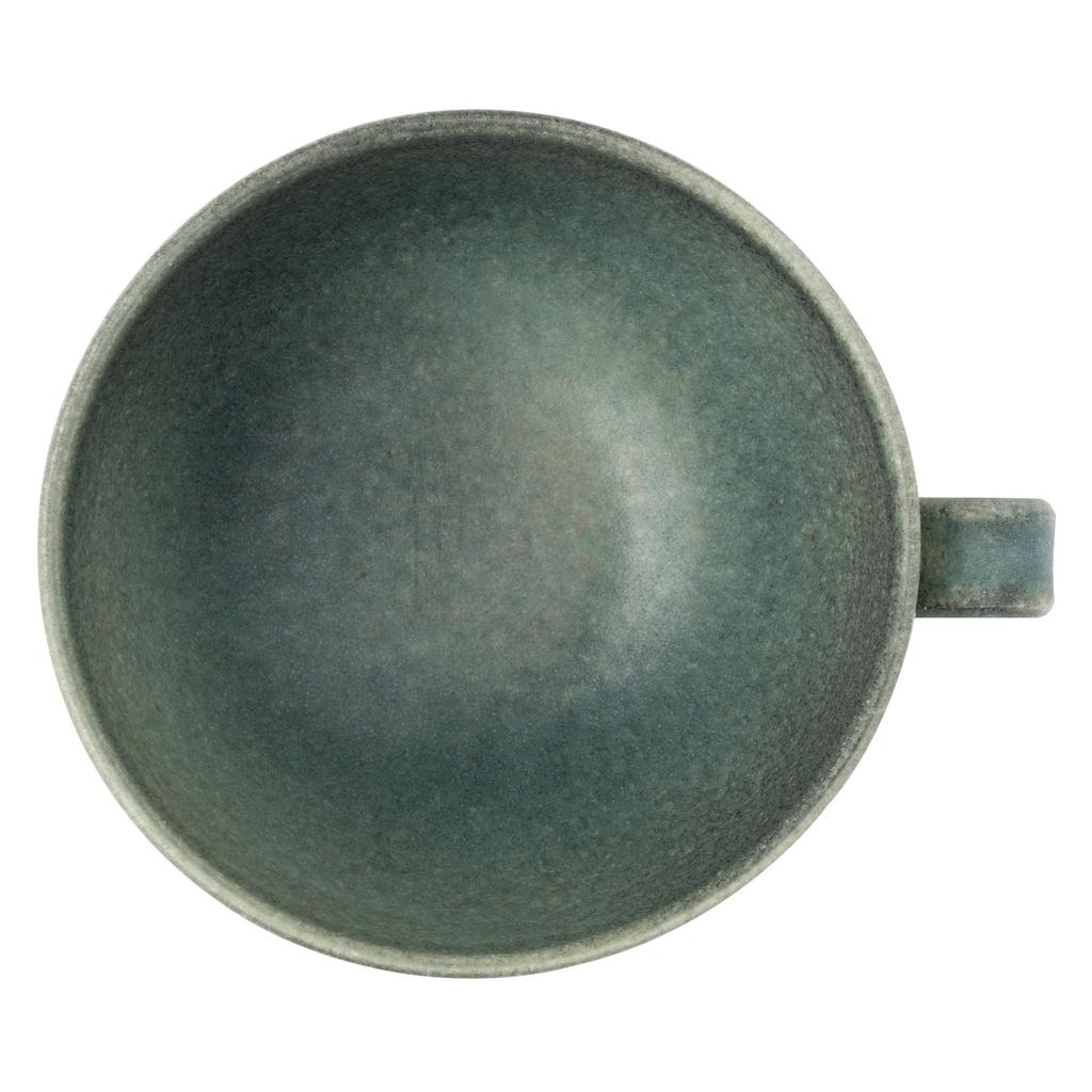 Marui Seito Shigaraki Ware Hechimon Soup Cup, 380ml Capacity, Black Celadon, Blue, MR-3-4409