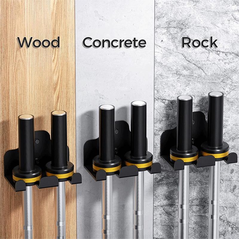 Wall Mount Rod Storage Rack Garage Organizer Trimmer Rack Garden Power Tool Hanger Vertical Hanging Heavy Duty Barbell Storage