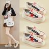 Spring White Shoes New Style of Female Students' Thick-soled High-rise Sports Shoes Casual Street Shot