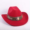 Popular European and American Fashion OL Style One-word Cowboy Hat Men's and Women's High-end Top Hat Jazz Hat Felt Hat