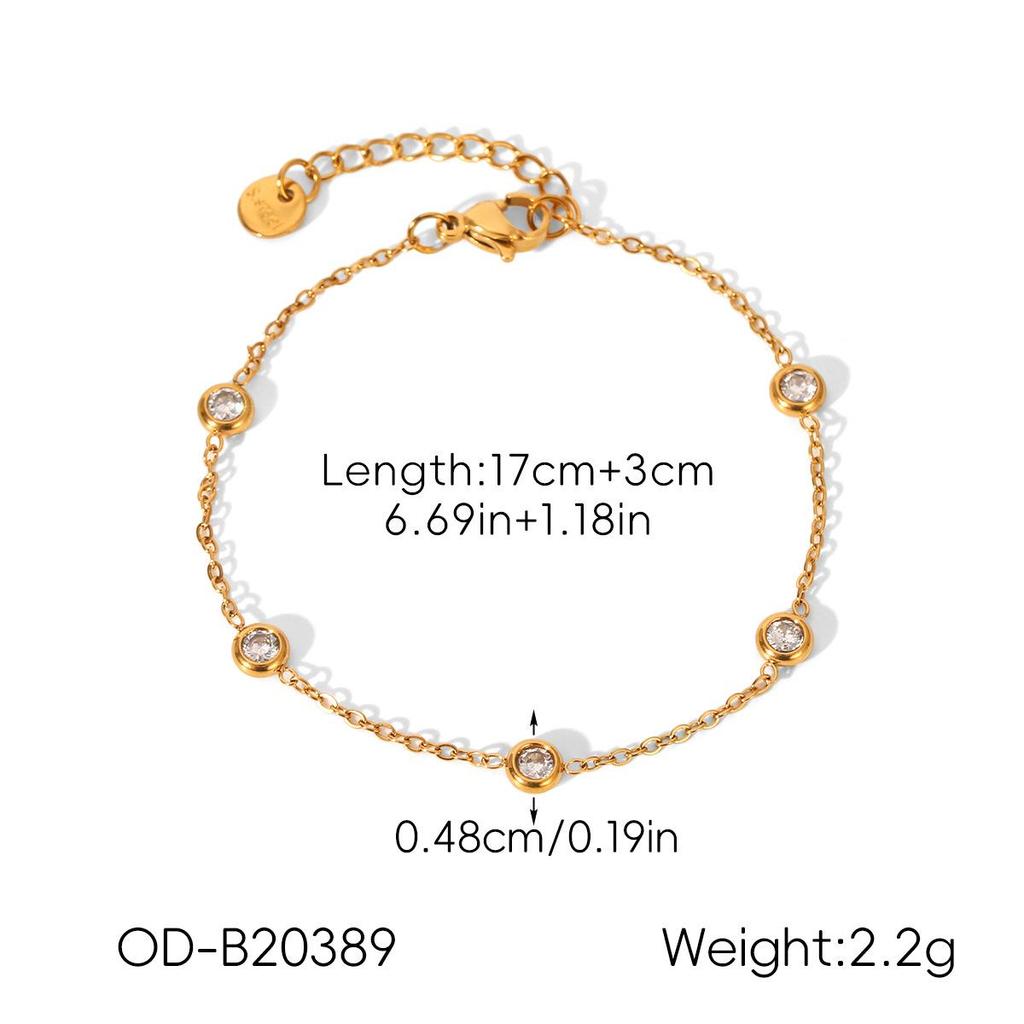 Zircon Stainless Steel Heart & Flower Bracelet - Elegant Luxury Bangle Fashion Jewelry.