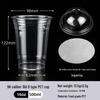 Disposable PET Plastic Cup with Lid - 98mm Caliber for Milk Tea, Coffee, Lemon Tea, or Iced Drinks