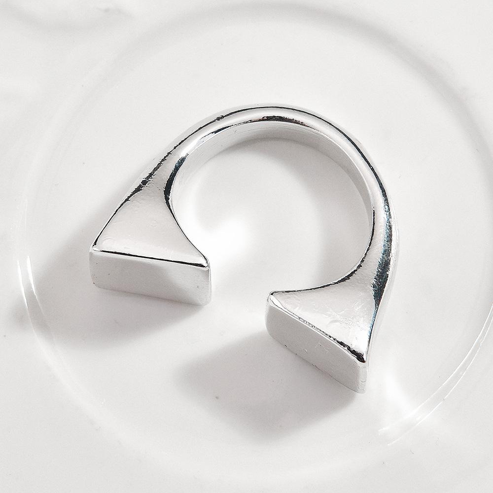 Spanish Simple Love Design Ring Feminine Geometric Opening Stainless Steel Ring Jewelry