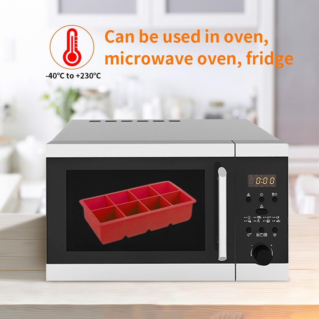 Ice Cube Maker 8-grid Silicone Ice Block Mold Making Tray for Red Wine Bar