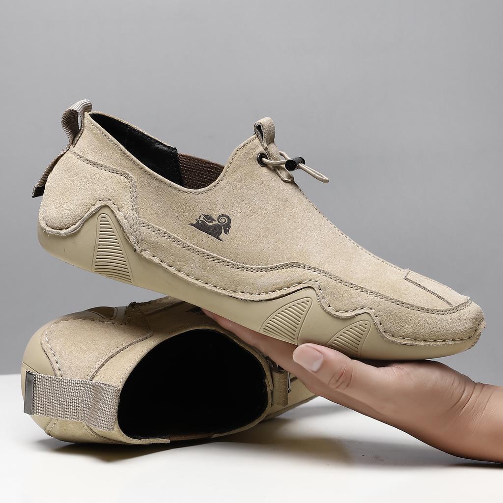 Leather casual shoes, breathable lazy shoes, leather shoes, versatile shoes, men's trendy shoes