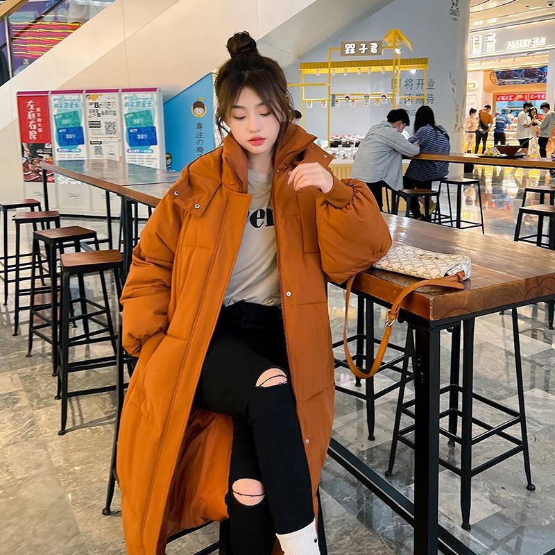 Thickened down cotton-padded clothes for women, loose and long knee-padded clothes, winter new jackets, and trendy bread clothes.