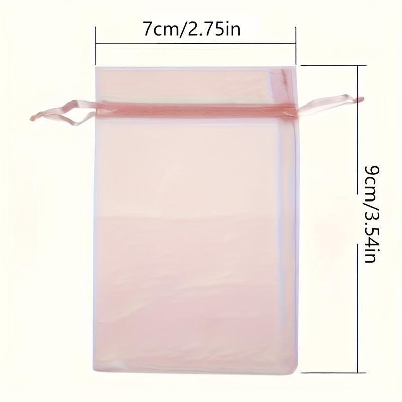 100Pcs Pink Organza drawstring gift bag, suitable for weddings, jewelry and gift bags