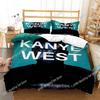 Rapper Kanye West Musik 3D Bettwäsche-Set Bettbezug Kissenbezüge Einzelbett Twin Full Queen King Size Heimdekoration Tagesdecke Jungen Geschenk
