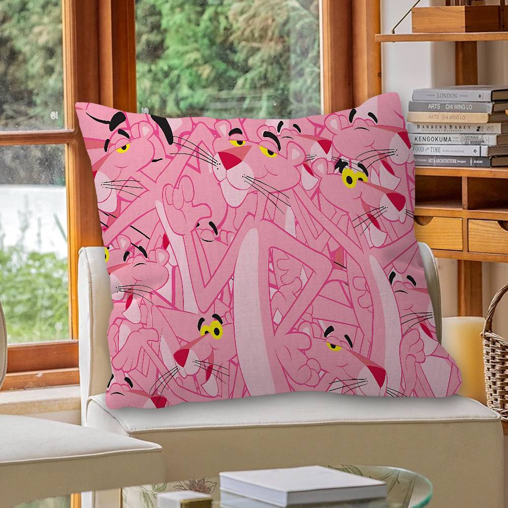 Cartoon P-Pink P-Panther Personalisierte Kissenhülle Kinderzimmer Wilde Party Deko Kissenbezug Kindergeburtstag Dusche Geschenk