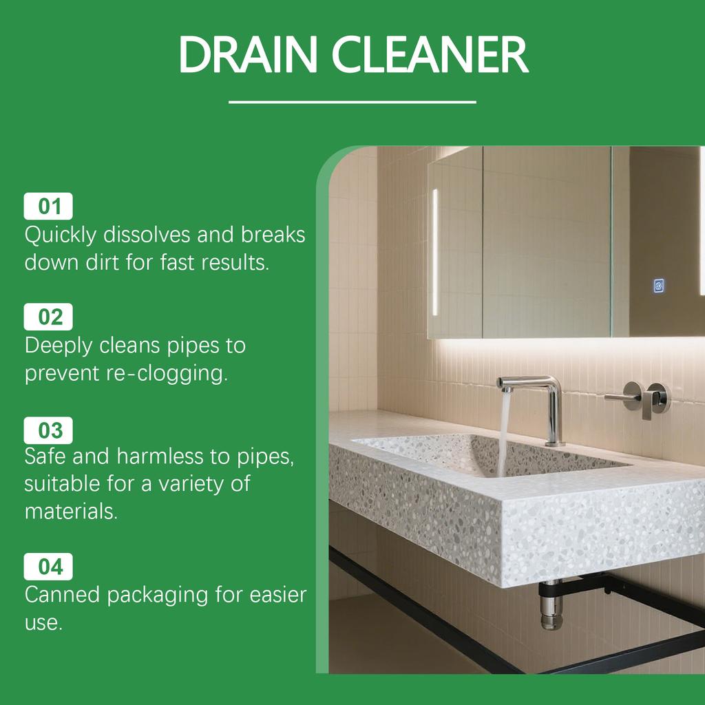 Heavy Duty Pipe Drain Cleaner Gel for Kitchen Bathroom Sink Tub Shower Floor Drains Fast Acting Clog Remover Safe for All Pipes
