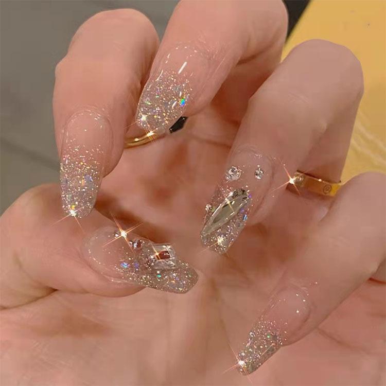

Medium-Long Super Flash Glitter Diamond Nail Stickers with Jelly Glue Glue Type