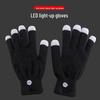 Black LED Light-Up Fingertip Gloves for Halloween & Christmas