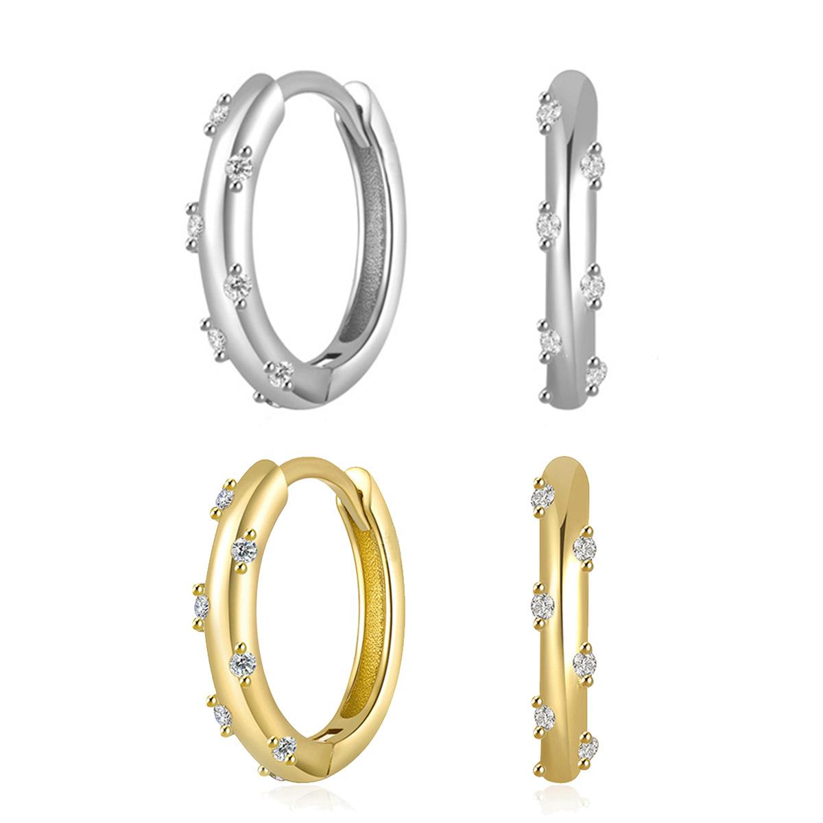 

Whole Body Irregular Inlaid Earrings, Ear Buckles, Advanced Temperament Ears серебряный