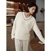 Demana Women's Ladylike V-Neck Cutout Knit Sweater