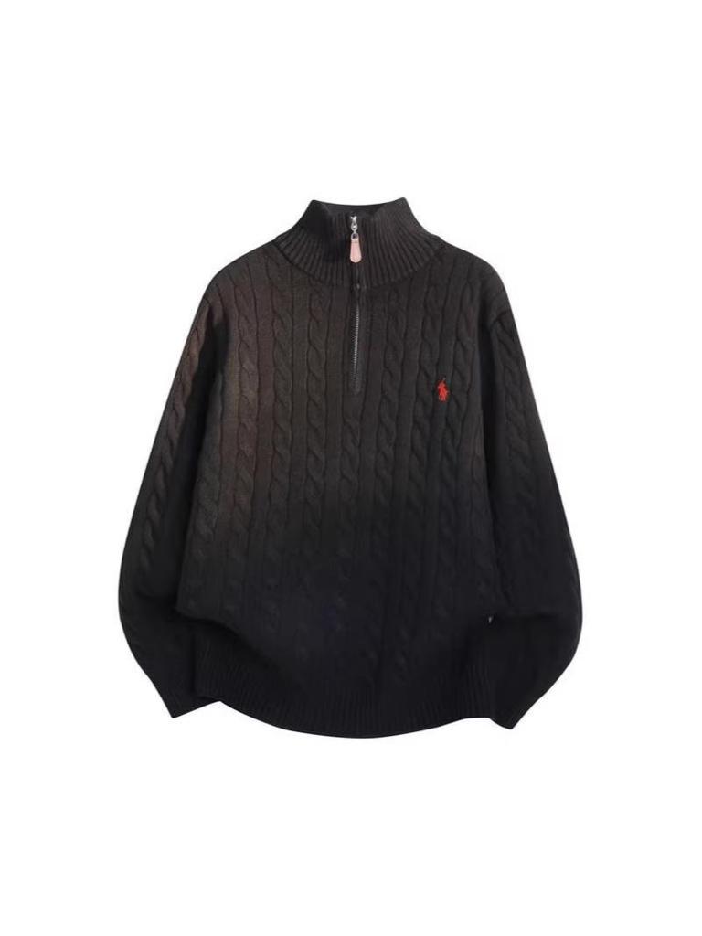 Ralph Loose Casual Men's Stand-Up Collar Knit Sweater – Spring/Autumn 2026 Trendy Couple Style