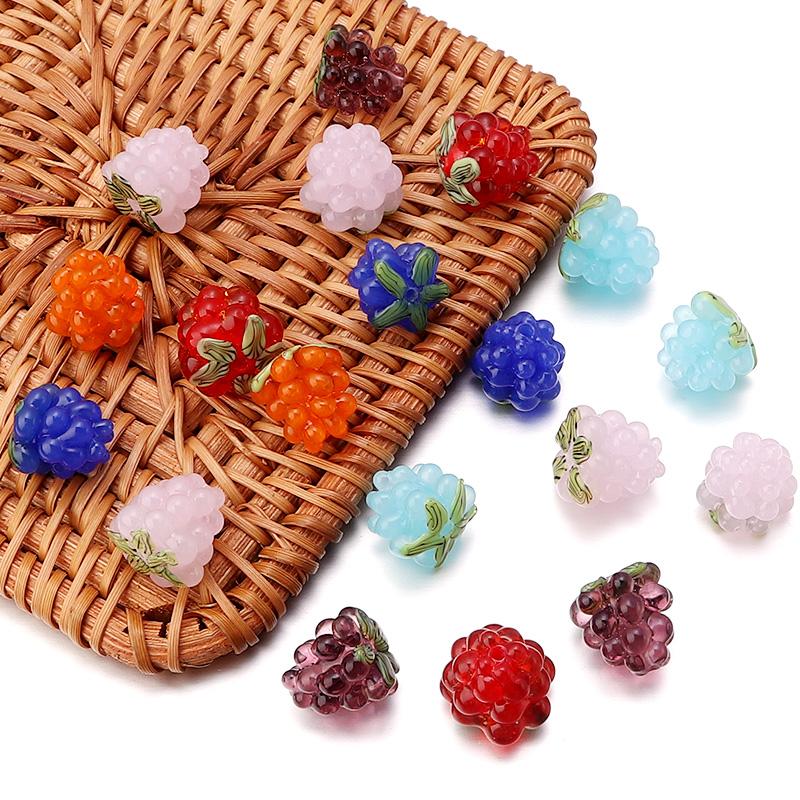 2pcs/lot 12mm Colored Grape Lampwork Beads For Handmade Jewelry Making Loose Glass Beads DIY Charm Necklace Bracelet Accessories