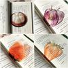 1pc Delicate Transparent Acrylic Simulation Apple Bookmark Reading Mark Student Gift Premium Feeling Cute Grape Tomato Bookmarks