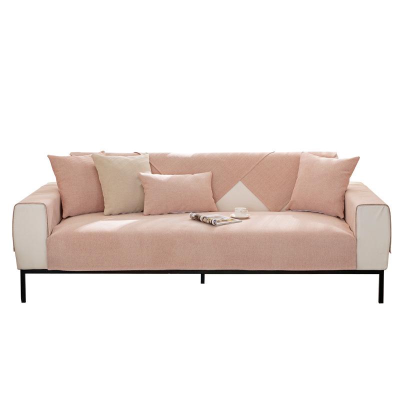 New Linen Solid Color Modern Simple Four-Season Universal Non-Slip Old Coarse Cloth Cotton And Linen Sofa Cushion Cover Cover Towel Cloth