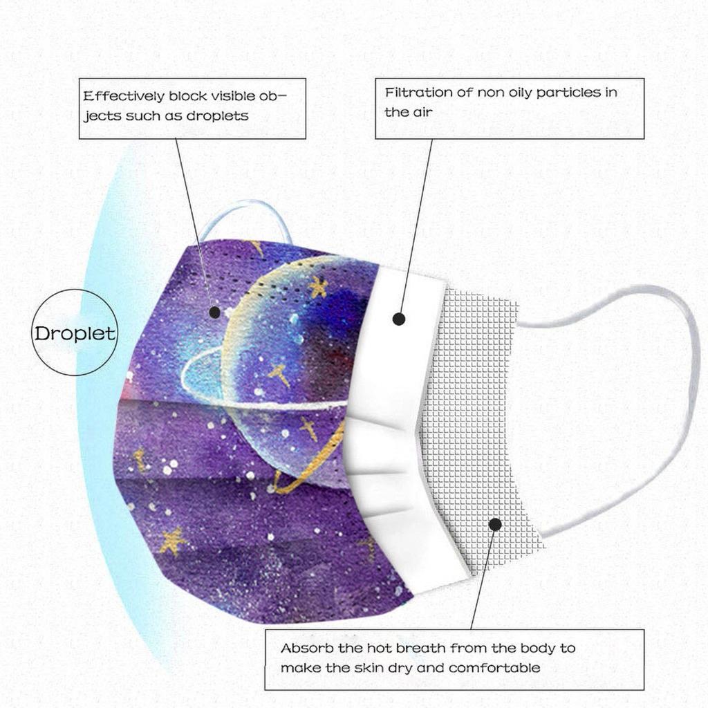 Children's 10/20/30/50 PC Star Printed Breathable Disposable Mask