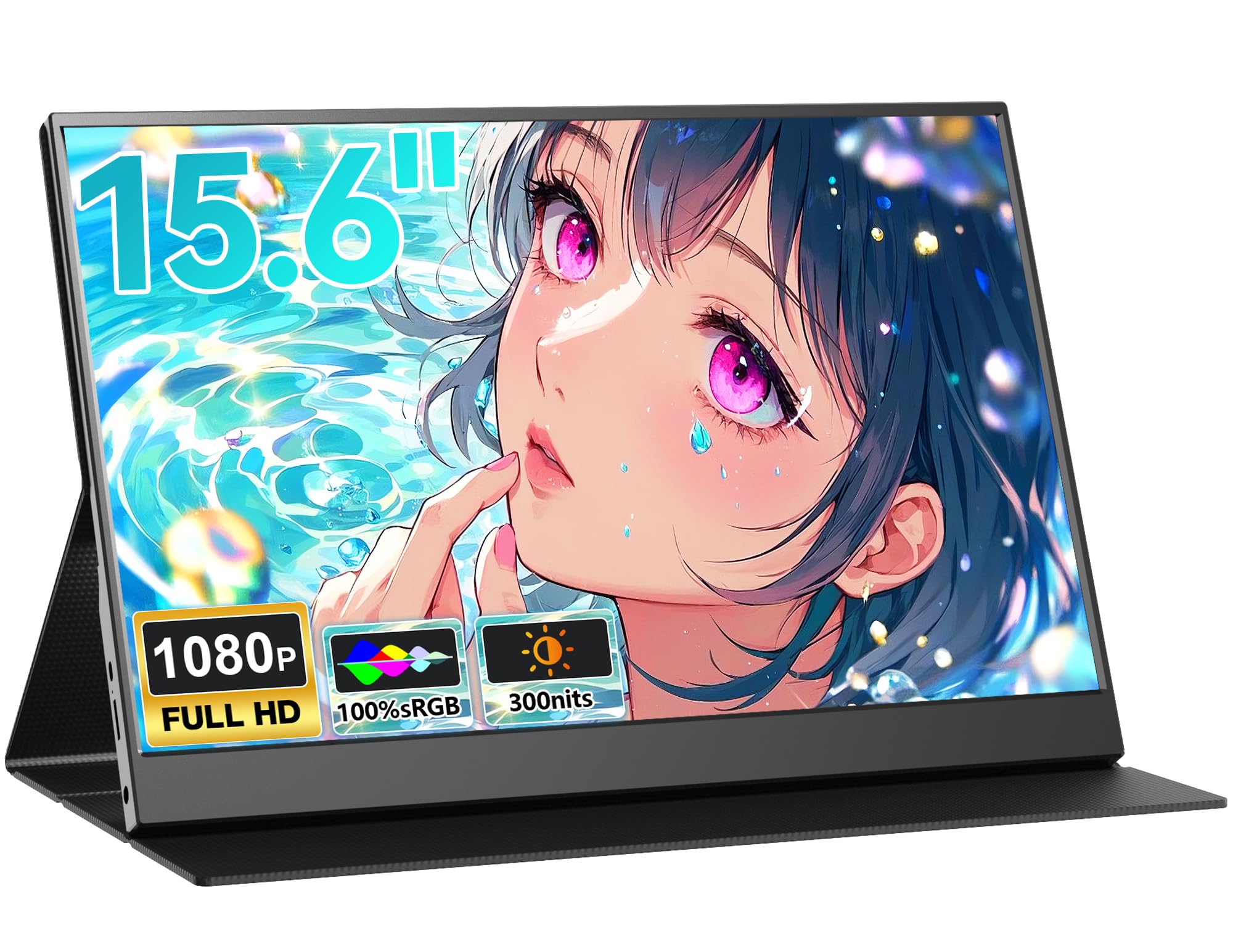 

LivElect Mobile Monitor Inch Mobile Display Portable Monitor IPS LCD Panel Screen Thin Lightweight Magnetic Protective Cover Included USB Mini HDMI золотий