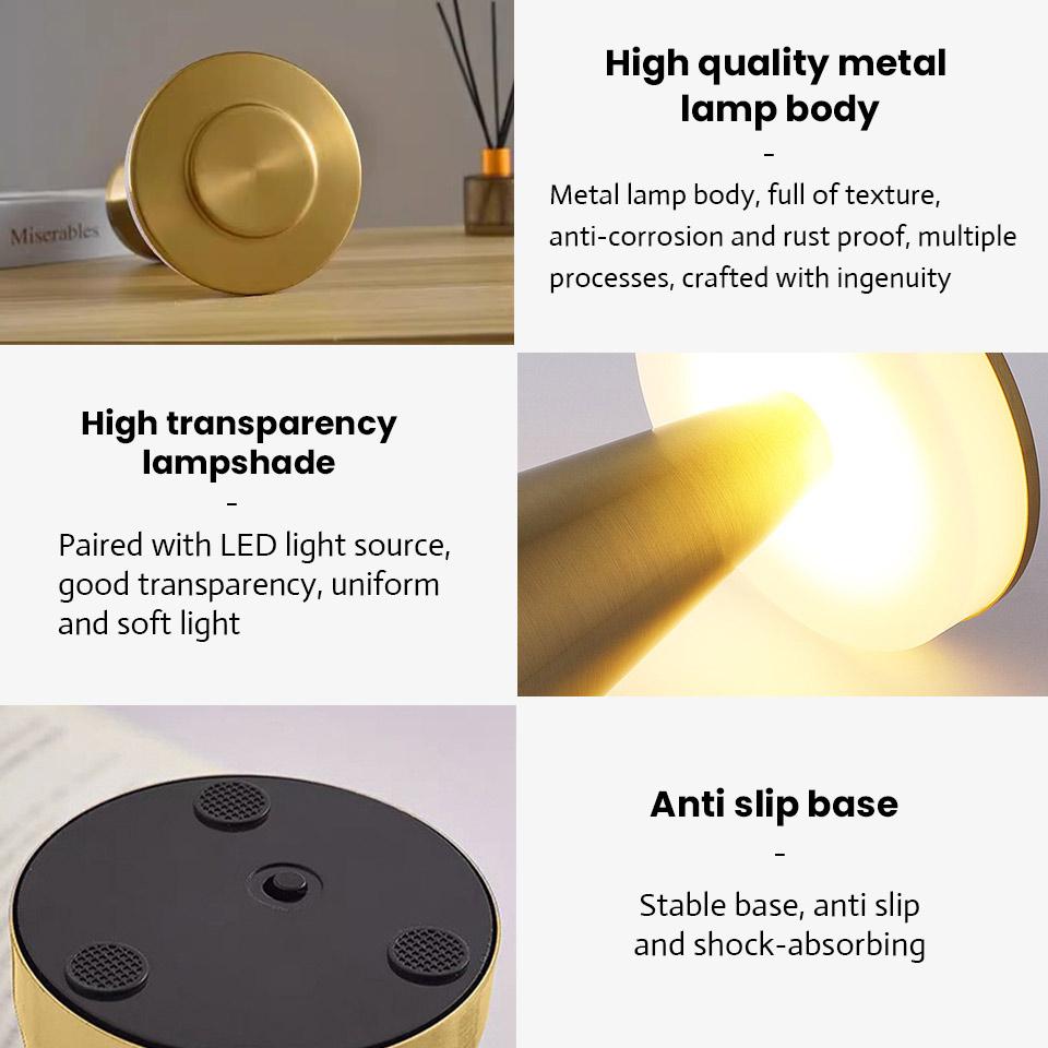 LED Table Lamps Wireless desk lamp Rechargeable Night Light Touch desk lamp Restaurant Bar Desktop Mood Lighting Bar Decoration