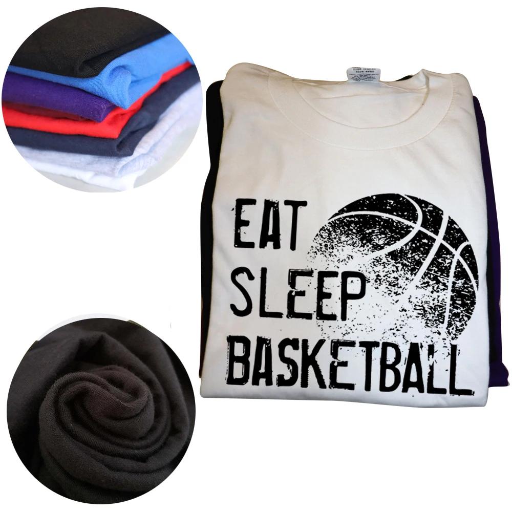 Funny Eat Sleep Basketball Repeat T Shirts Graphic Cotton Streetwear Short Sleeve Birthday Gifts Summer T-shirt Mens Clothing