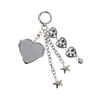 Trendy Folding Mirror Key Holder Bag Charm Keychain Fashion Bag Accessory Travel Key Holder For Women Girls