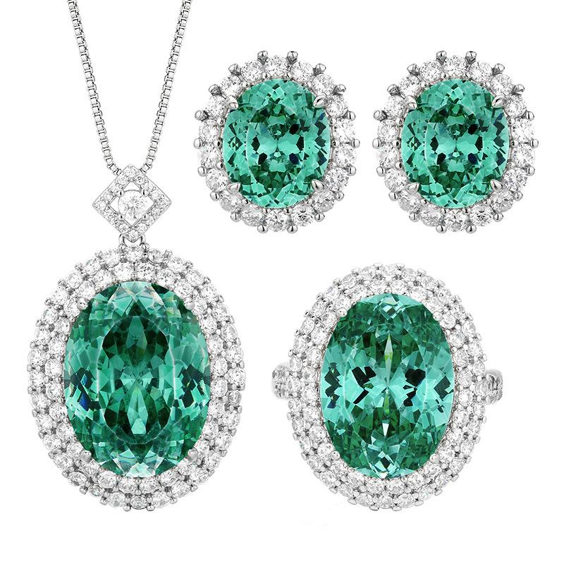 Jewelry Copper Bottom Gold-Plated Simulation Bird'S Nest Chepala Green Suit Women 15 * 20-13 * 18