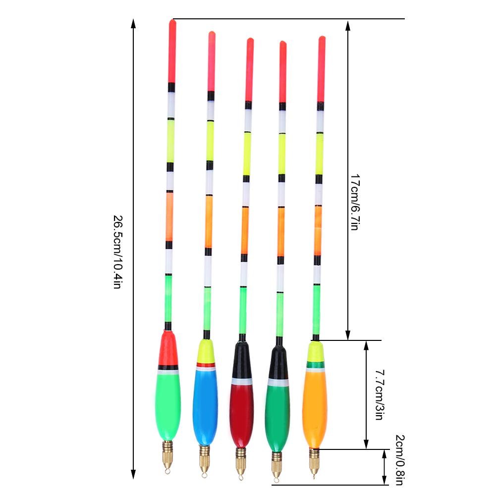 5PCS Multiple Color Balsa Wood Fishing Float Bobber Bite Indicator Angling Equipment(3+2g )