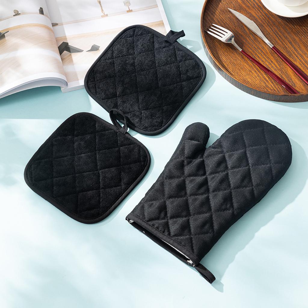 Home Kitchen Baking Oven Mitt Baking Hand Protector Oven Mittens for Picnic Camping Barbecue