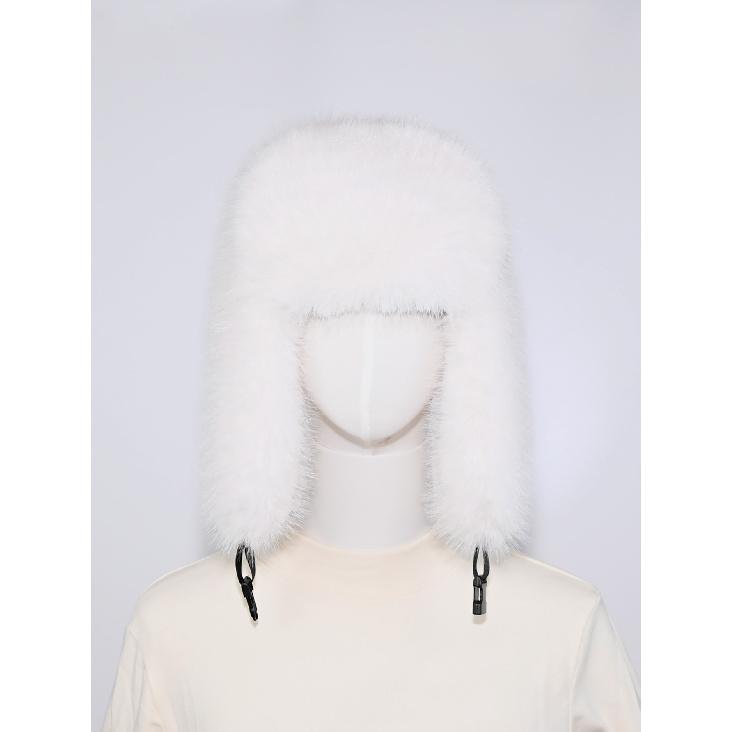 

1pc Simple and stylish women s faux fur warm plush aviator hat for autumn and winter outdoor leisure and entertainment белый