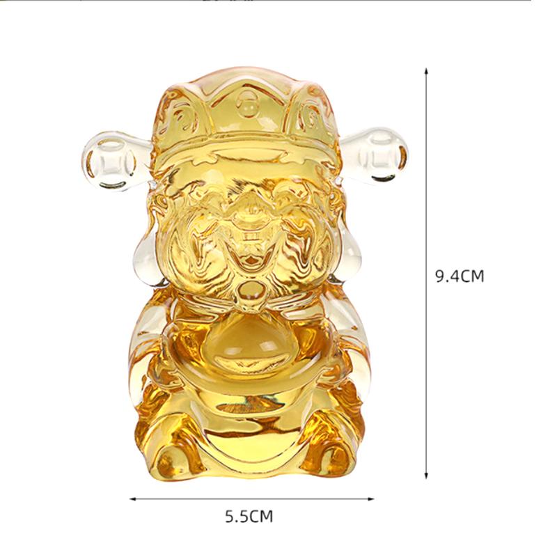 1Pcs Yellow Feng Shui Five Fu God Of Wealth Chinese Gold Coins Home Office Decoration Desktop Jewelry Auspicious Gifts