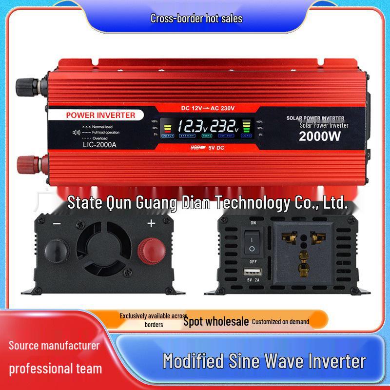 4000W Digital Car Power Inverter 12V/24V to 110V/220V