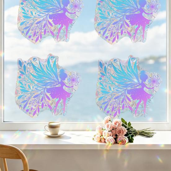 Yousheng Ocean Theme Rainbow Window Decals for Bird Strikes, Sea Animal Anti Collision Stickers, Decorative Static Prism Window Clings for Bathroom,