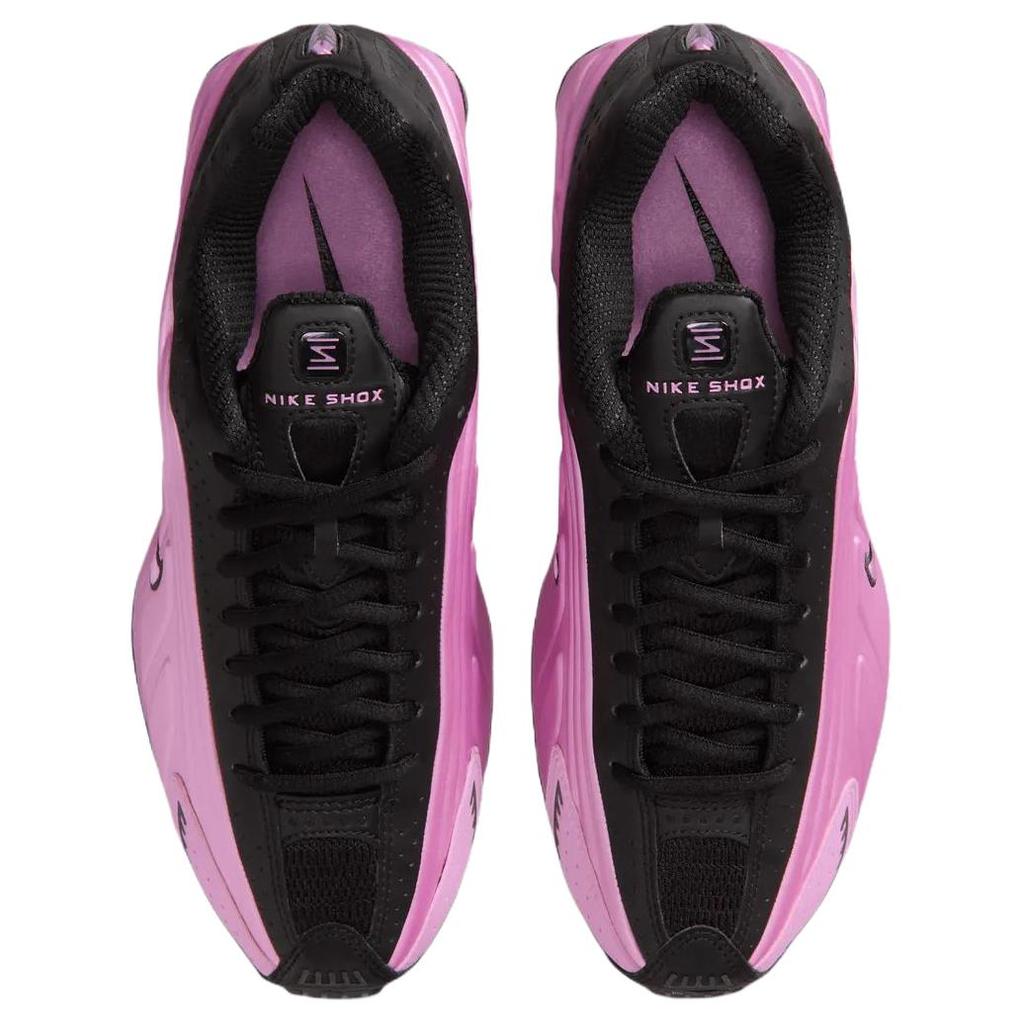 Nike Shox R4 Comfortable Breathable Rebound Running Shoes Women Sneaker Black Purple AR3565-014