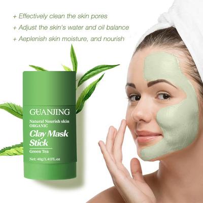 Maschera per il tè verde da donna Maschera per il viso con bastoncino di fango Maschera detergente per bastoncini Prodotti per la cura della pelle