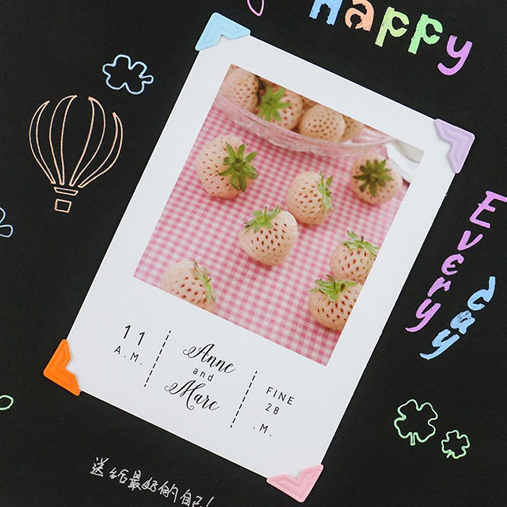 5PCS Colorful Corner Stickers Self Adhesive Paper Sticker for DIY Pictures Album Stylish Photo Albums Scrapbooking Tool