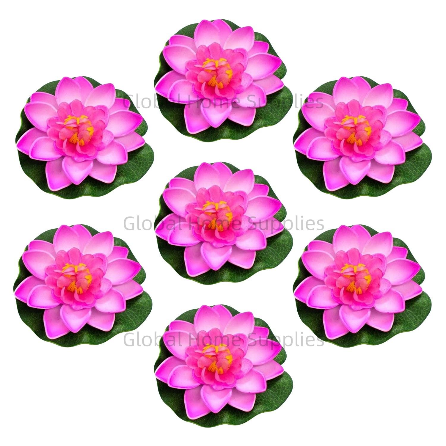 

7 Pack Artificial Floating Foam Lotus Flowers Water Lily Pond Plants Home Garden 10cm/4 Diameter Floating Pond Decor Decoration