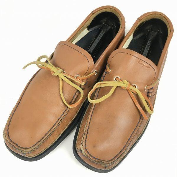 Salvatore Ferragamo Driving Shoes Brown size 27.0-28.0 Men's(USED)