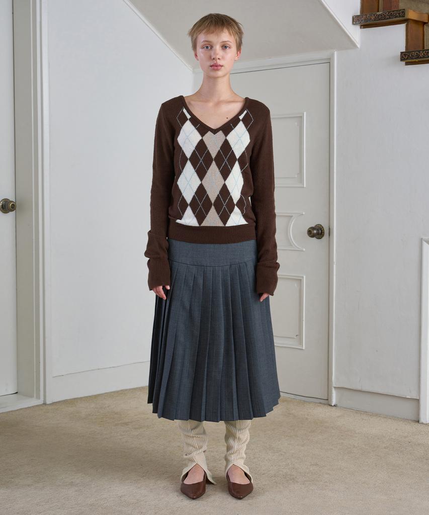 Simeteuligpeosenteu Classic Pleats Skirt / Charcoal