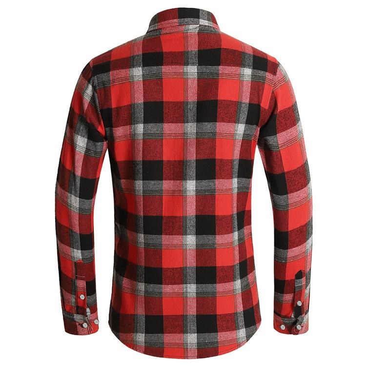 Koszule męskie wiosenne i jesienne Długie rękawy Frezowane włosy Duży rozmiar Koreańska wersja koszuli w kratę Casual Koszule męskie