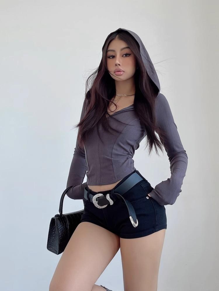 Y2k Schwarz Sexy Gothic Denim Shorts Frauen Dünne High Street Low Waist Sommer Streetwear Chic Punk Style Fashion Damen