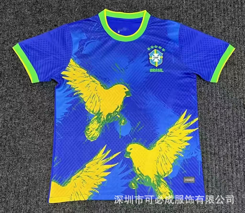 Großhandel und Einzelhandel Grenzüberschreitend Brasilien Nationalmannschaft Spezielles Gedenk-Kurzarm-Fußballtrikot Oberteil Kurzarm Fans