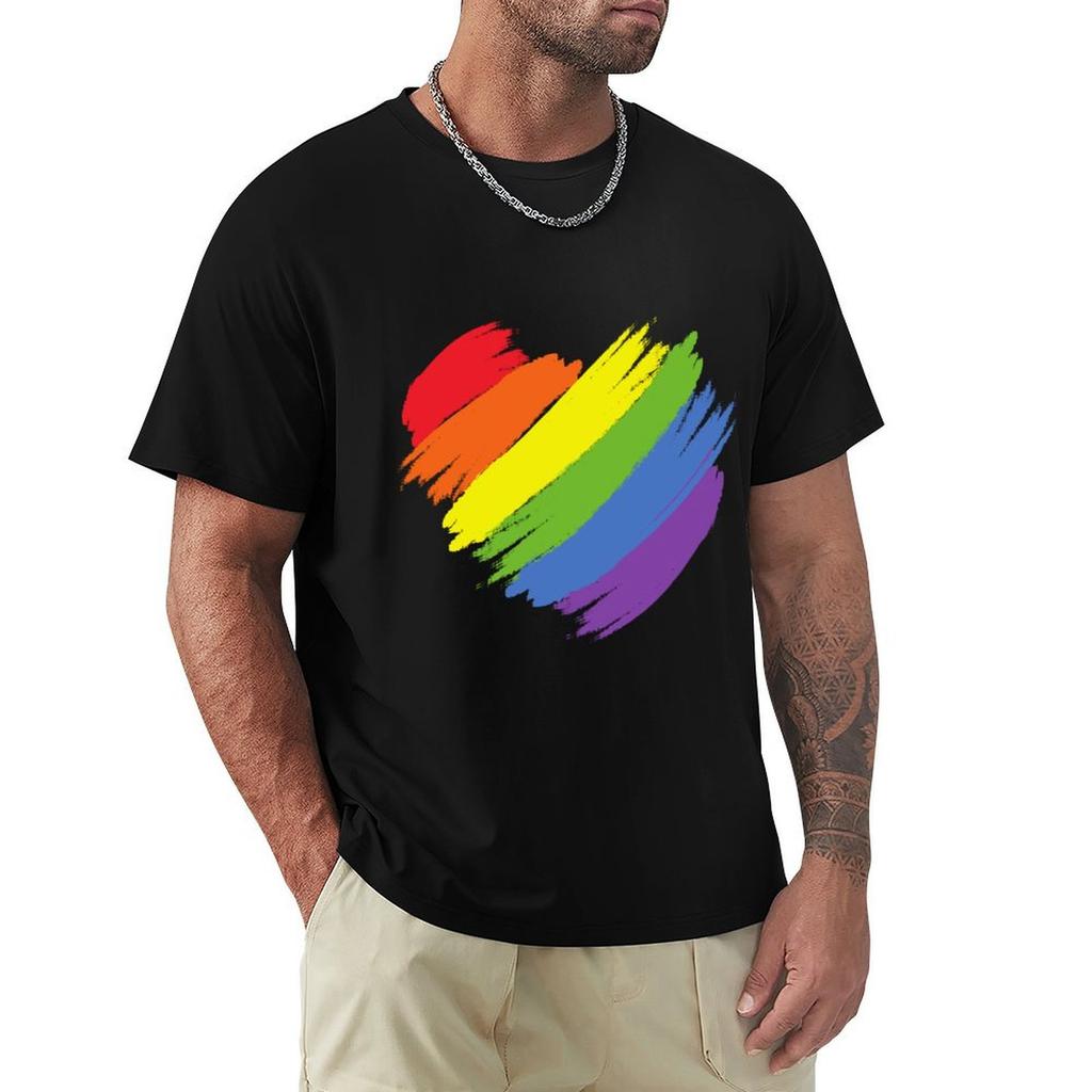 Rainbow Heart Tshirt Antifade Casual Tee Shirt