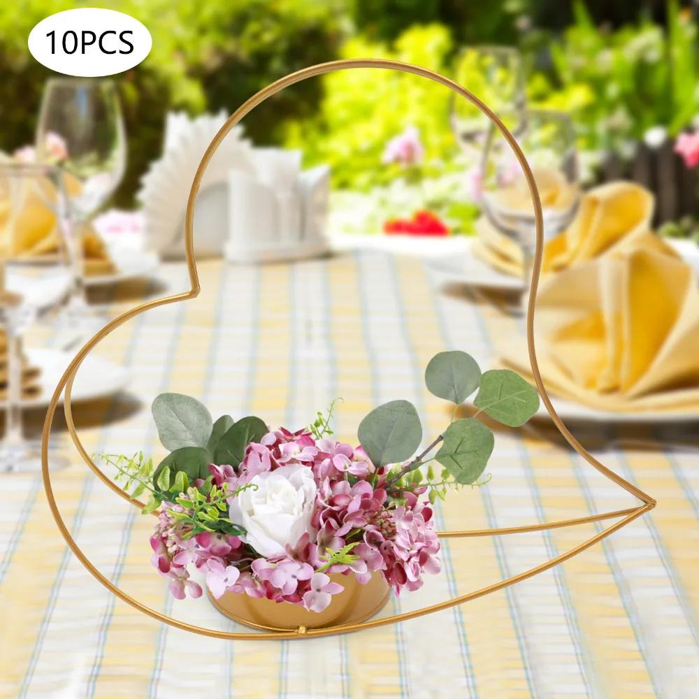 

Bymaocar 10pcs Metal Vases for Wedding Birthday Ceremonies Geometric Peach Heart Baskets Centerpieces & Table Décor Freestanding United States