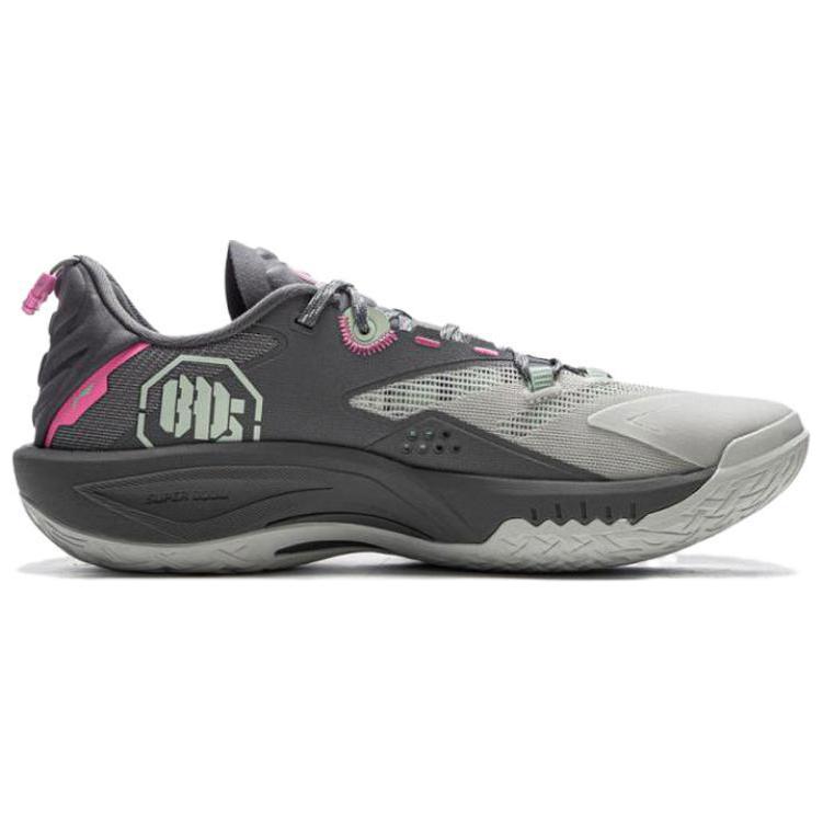 Li Ning Abrasion Resistant Support Rebound Grip Low Top Outdoor Performance Basketball Shoes Men's Gray Cyan Pink ABFV005-3