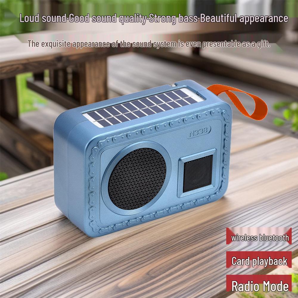 Solar-Powered Wireless Bluetooth Speaker with USB and Card Slot