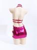 [Litany] Metallic Enamel Bodycon Dress, Shiny, Mini Length, Sexy Cosplay Costume, by Sato Kurai, "Kegareboshi" (Pink, L)